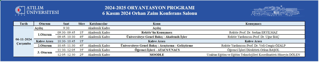 2024- 2025 Oryantasyon Semineri